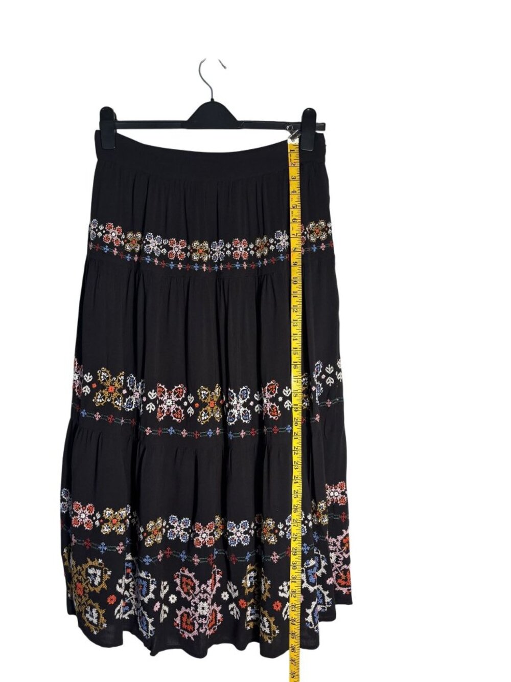 Boden Embroidered Tiered Design Viscose Cotton Polyester Blend Lined Boho Style - Picture 9 of 16